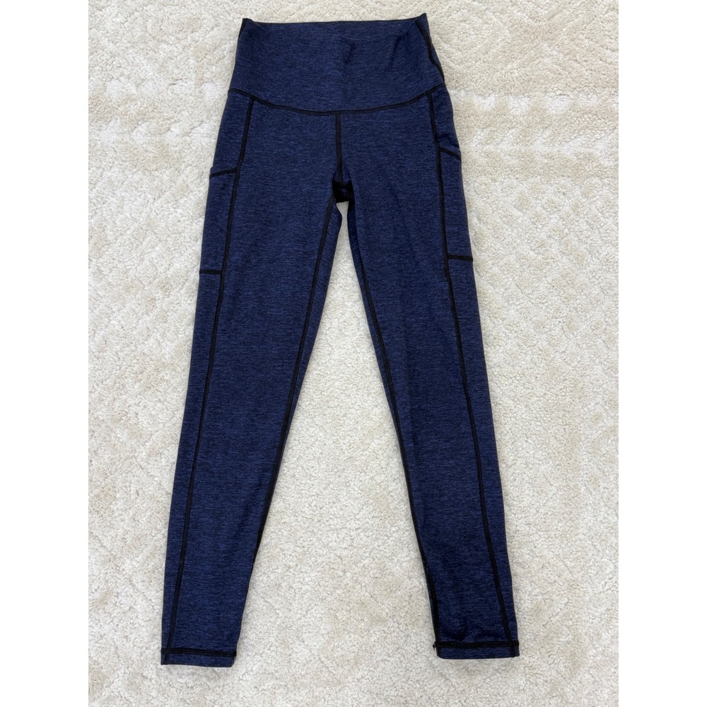 Aerie Chill Play Move Navy Heathered High Waisted Pocket Leggings Medium